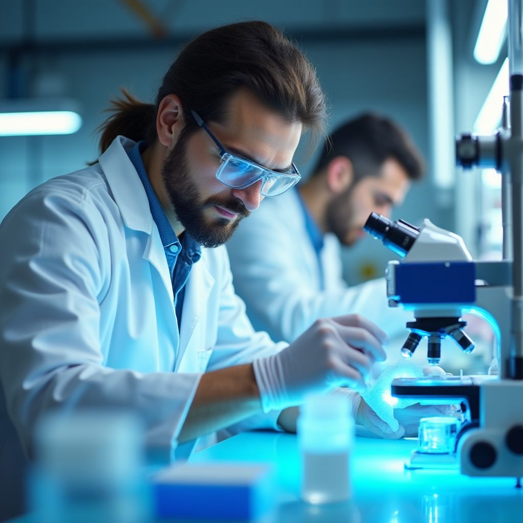 Investigador en laboratorio de biotecnología
